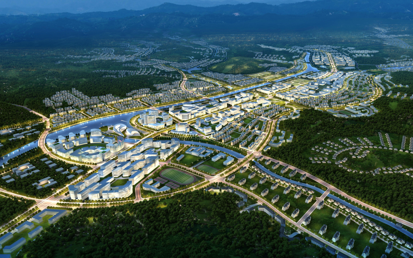 01 urban design New Benxi City Zhangqizhai Zone Health Idustry Town homepage
